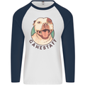 Dog Gamestaff Mens L/S Baseball T-Shirt White/Navy Blue