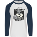 Who's Awesome You're Awesome Funny Mens L/S Baseball T-Shirt White/Navy Blue