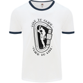 Rock Climbing Live to Climb  Climber Mens Ringer T-Shirt White/Navy Blue