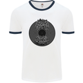 Vinyl Music Sound Waves Turntable Decks DJ Mens Ringer T-Shirt White/Navy Blue