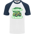 Will Trade Brother For Tractor Farmer Mens S/S Baseball T-Shirt White/Navy Blue