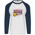 World's Okayest Guitar Player Funny Mens L/S Baseball T-Shirt White/Navy Blue