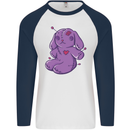 A Voodoo Doll Rabbit Mens L/S Baseball T-Shirt White/Navy Blue