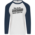 Legendaddy Funny Father's Day Daddy Mens L/S Baseball T-Shirt White/Navy Blue