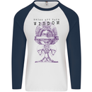 Wisdom Goblet Obscure Makabra Mens L/S Baseball T-Shirt White/Navy Blue