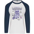 Anatomy of a Racoon Funny Mens L/S Baseball T-Shirt White/Navy Blue