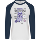 Anatomy of a Racoon Funny Mens L/S Baseball T-Shirt White/Navy Blue