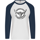 Longhorns is What I Like Cow Cattle Mens L/S Baseball T-Shirt White/Navy Blue