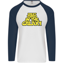 Best Dad in the Galaxy Funny Father's Day Mens L/S Baseball T-Shirt White/Navy Blue