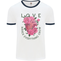 Love Makes Everything Grow Valentines Day Mens Ringer T-Shirt White/Navy Blue