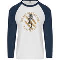 The Art of Muay Thai MMA Mixed Martial Arts Mens L/S Baseball T-Shirt White/Navy Blue