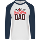 Legendary Dad Fathers Day Mens L/S Baseball T-Shirt White/Navy Blue