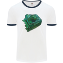 A Polygonal Chameleon Mens Ringer T-Shirt White/Navy Blue