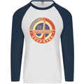 INTERKOSMOS CCCP Logo Soviet Space USSR Mens L/S Baseball T-Shirt White/Navy Blue
