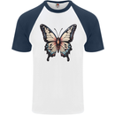 A Stunning Butterfly Mens S/S Baseball T-Shirt White/Navy Blue
