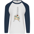 Baby Zipper New Baby Pregnancy Pregnant Mens L/S Baseball T-Shirt White/Navy Blue