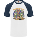 Dungeons & Frogs Role Play Games RPG Mens S/S Baseball T-Shirt White/Navy Blue