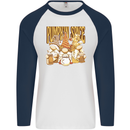 Pumpkin Spice Gnomes Halloween Mens L/S Baseball T-Shirt White/Navy Blue