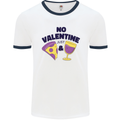 Anti Valentines Day Just Pizza & Wine Mens Ringer T-Shirt White/Navy Blue