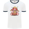 An Anime Voodoo Doll Mens Ringer T-Shirt White/Navy Blue