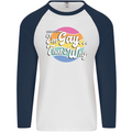 Proud To Be Gay LGBT Pride Awareness Mens L/S Baseball T-Shirt White/Navy Blue