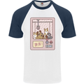 Kawaii Dog Machine Puppy Mens S/S Baseball T-Shirt White/Navy Blue