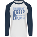 The Next Beep Funny Metal Detecting Mens L/S Baseball T-Shirt White/Navy Blue