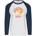 Unicorn Im Too Magical For You Mens L/S Baseball T-Shirt White/Navy Blue