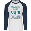 Made in the 80's Funny Birthday Retro Mens L/S Baseball T-Shirt White/Navy Blue