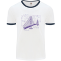 Bridge Equation Physics Maths Geek Mens Ringer T-Shirt White/Navy Blue