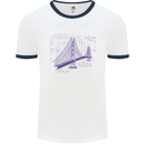 Bridge Equation Physics Maths Geek Mens Ringer T-Shirt White/Navy Blue