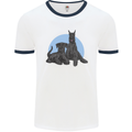 A Pair of Schnauzer Gigantes Dog Mens Ringer T-Shirt White/Navy Blue