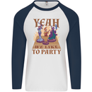 RPG Yeah We Like to Party Role Playing Game Mens L/S Baseball T-Shirt White/Navy Blue