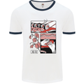 Sushi Mens Ringer T-Shirt White/Navy Blue