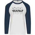 Golf Life's Important Choices Funny Golfing Mens L/S Baseball T-Shirt White/Navy Blue