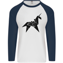 Blade Runner Unicorn Mens L/S Baseball T-Shirt White/Navy Blue