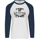 It's Not Me Anti Valentines Singles Day Skull Mens L/S Baseball T-Shirt White/Navy Blue