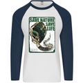 Save Nature Environment Climate Change Life Mens L/S Baseball T-Shirt White/Navy Blue