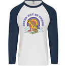 LGBT Frog Stand Out to Be Proud Gay Pride Mens L/S Baseball T-Shirt White/Navy Blue