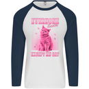 Everyone Sucks Except My Cat Mens L/S Baseball T-Shirt White/Navy Blue