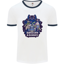 Dungeons & Bunnies Role Play Games RPG Mens Ringer T-Shirt White/Navy Blue