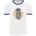 Aussie Doodle Mens Ringer T-Shirt White/Navy Blue