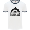 Swimming Pain Cave Swimmer Swim Mens Ringer T-Shirt White/Navy Blue