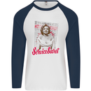 Service Secret Fashion Mens L/S Baseball T-Shirt White/Navy Blue