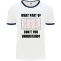 What Part of Hockey Dont You Understand Ice Mens Ringer T-Shirt White/Navy Blue