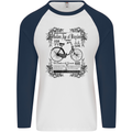 The Golden Age of Bicycles Cyclist Cycling Mens L/S Baseball T-Shirt White/Navy Blue