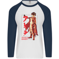 Tetsuo Shima Japanese Anime Mens L/S Baseball T-Shirt White/Navy Blue