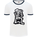 A Skeleton Photographer Photography Mens Ringer T-Shirt White/Navy Blue