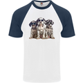 3 Cool Dalmatian Puppy's Dogs Mens S/S Baseball T-Shirt White/Navy Blue