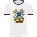 Axolottle Autism Awareness Autistic Mens Ringer T-Shirt White/Navy Blue